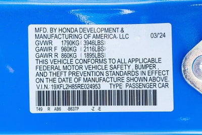 2024 Honda Civic Hatchback Sport