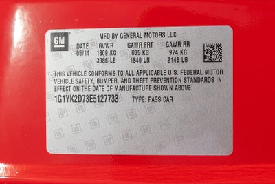 2014 Chevrolet Corvette Stingray Z51 2LT