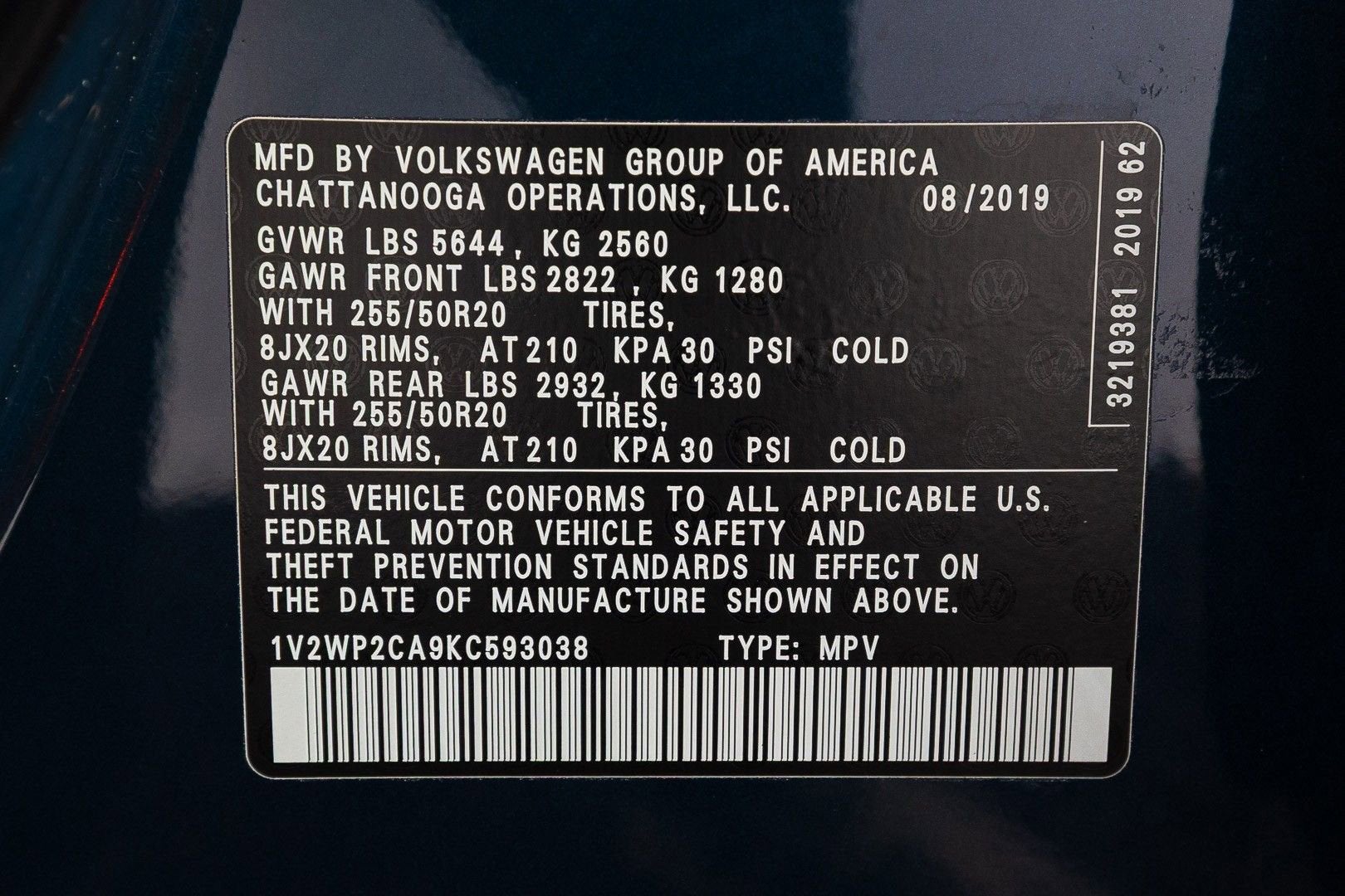 2019 Volkswagen Atlas 2.0T SE w/Technology