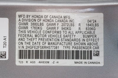 2024 Honda Civic Sedan Sport