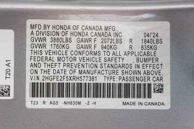 2024 Honda Civic Sedan Sport