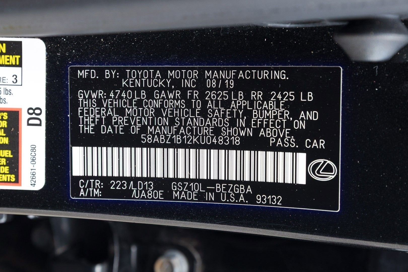 2019 Lexus ES ES 350