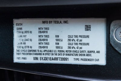 2024 Tesla Model 3 LONG RANGE