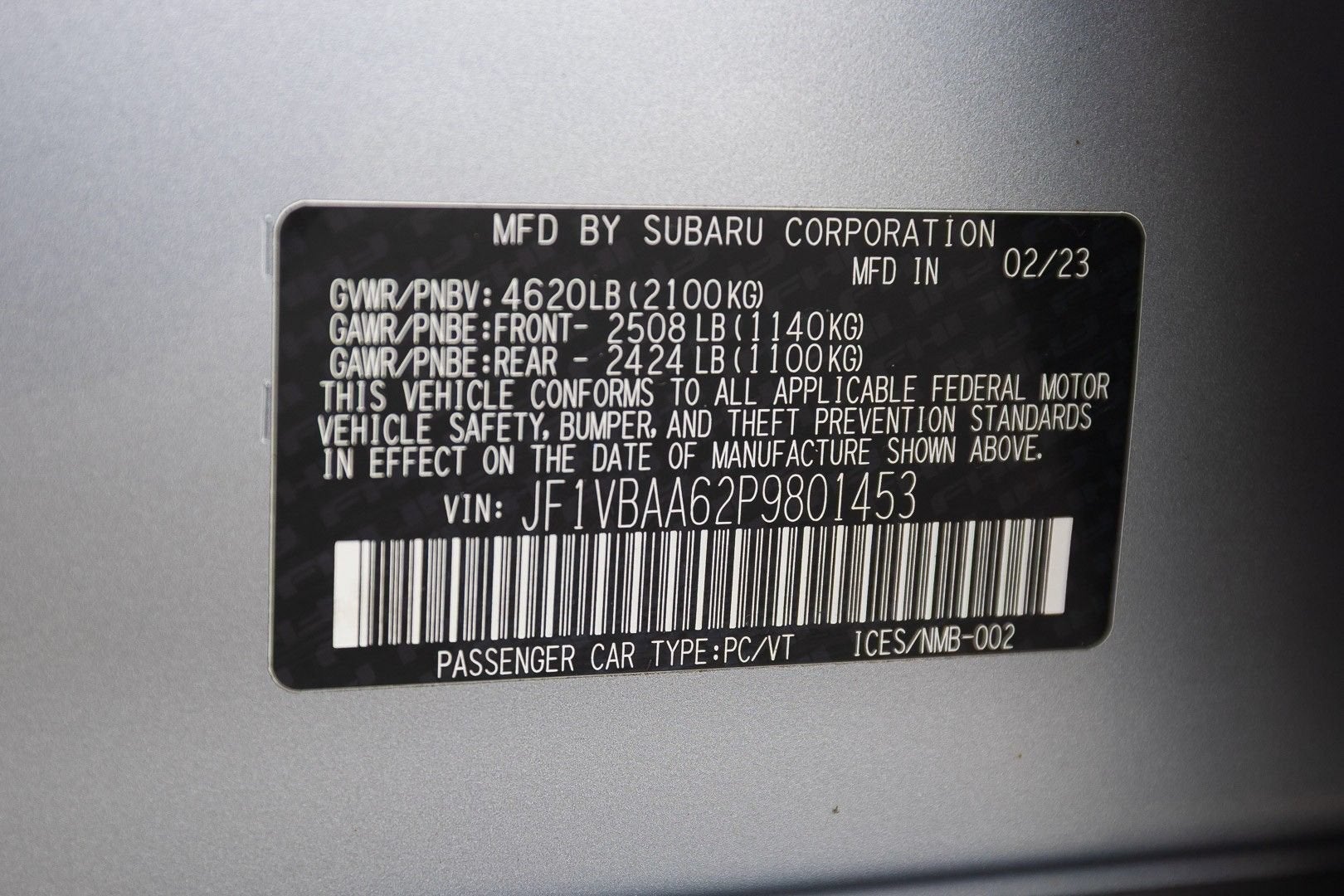 2023 Subaru WRX 4DR SDN MT