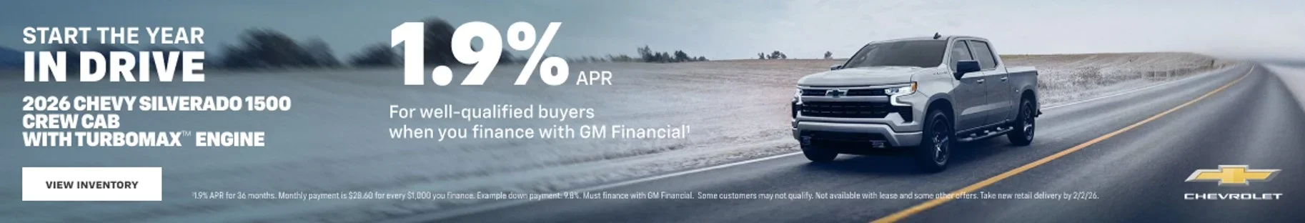 2026 Chevy Silverado 1500 Crew Cab With Turbomax engine