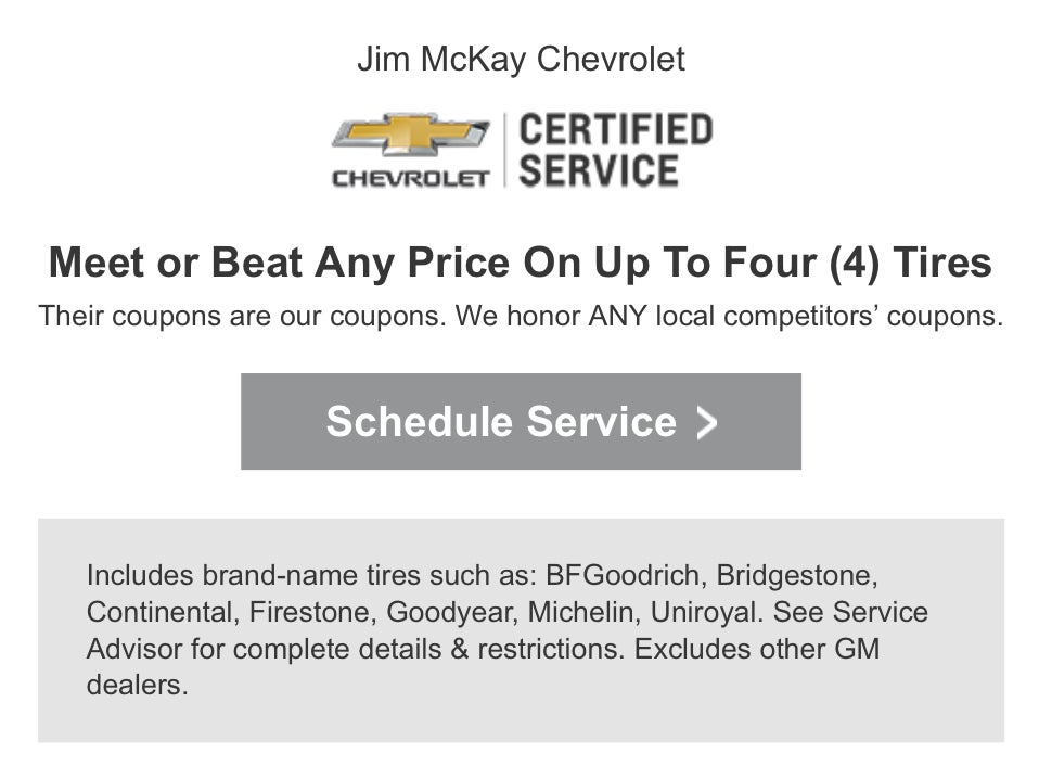 Meet or Beat Any Price on Up to Four (4) Tires.